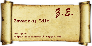 Zavaczky Edit névjegykártya